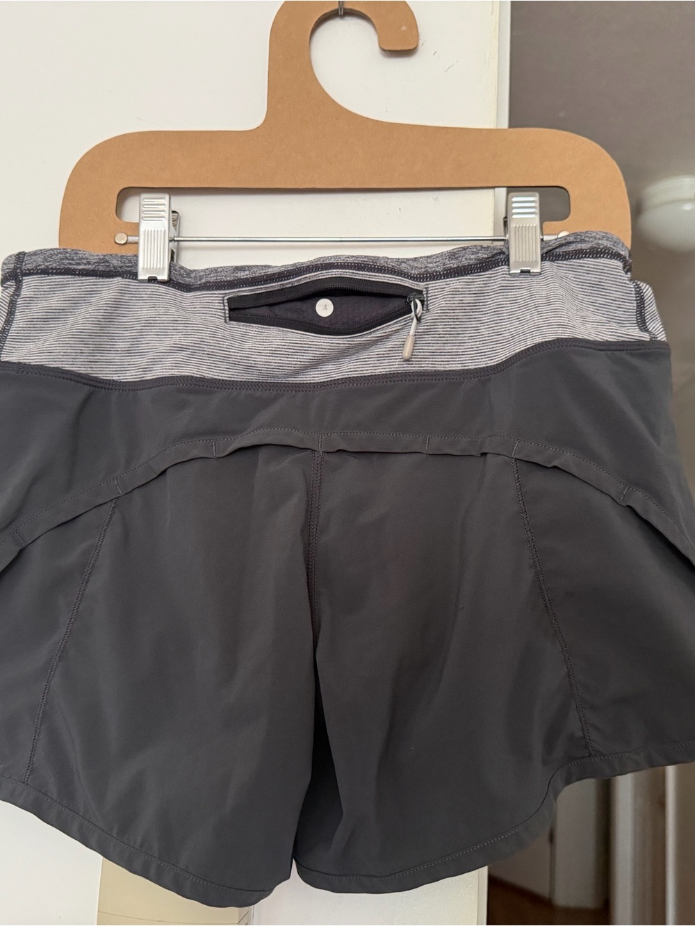 lululemon athletica Gray Stripe Waistband Running Shorts